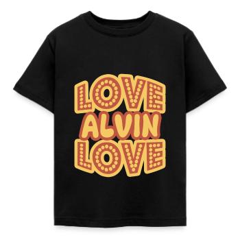 Alvin als Vorname - Kinder T-Shirt - Schwarz - Vorne - AI Model Kid Female (0cm)
