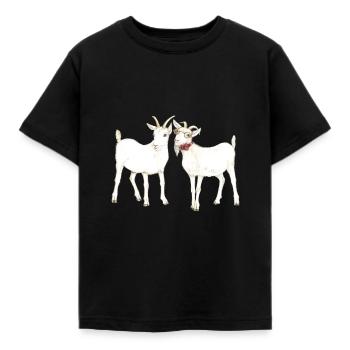 2 lustige Ziegen, super Geschenk fuer Ziegen Fans - Kinder T-Shirt - Schwarz - Vorne - AI Model Kid Female (0cm)