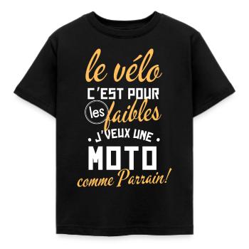 Une moto comme parrain - idée cadeau enfant bébé - T-shirt Enfant - noir - Devant - AI Model Kid Female (0cm)