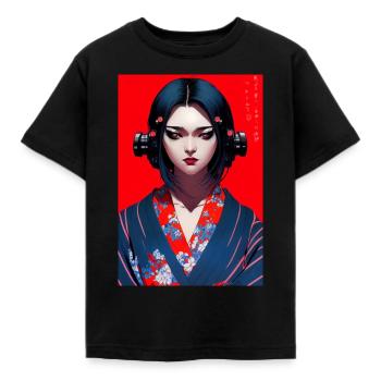Anime Character - Kinder T-Shirt - Schwarz - Vorne - AI Model Kid Female (0cm)
