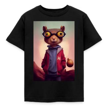 Chipmunk Écureuil Mignon - T-shirt Enfant - noir - Devant - AI Model Kid Female (0cm)