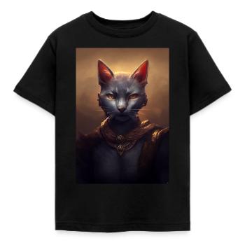 Warrior Cat - Kids' T-Shirt - black - Front - AI Model Kid Female (0cm)