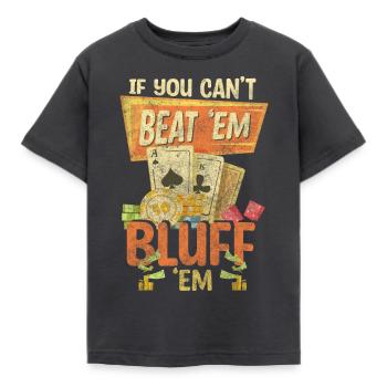Ace Hold'em Poker - Kids' T-Shirt - dark grey - Front - AI Model Kid Female (0cm)