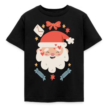Glücklicher Weihnachtsmann - Kinder T-Shirt - Schwarz - Vorne - AI Model Kid Female (0cm)