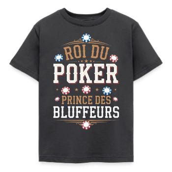 Roi du poker, prince des bluffeurs - T-shirt Enfant - charbon - Devant - AI Model Kid Female (0cm)