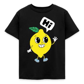 Hi Lemon - Kids' T-Shirt - black - Front - AI Model Kid Female (0cm)