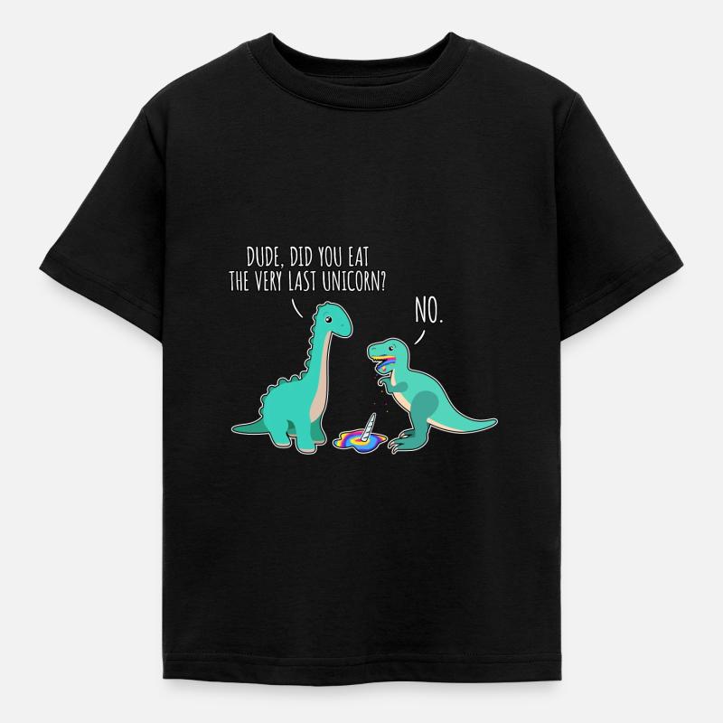 Sjov Dino Unicorn Comic Dinosaur T-Rex - Børne-T-shirt - sort