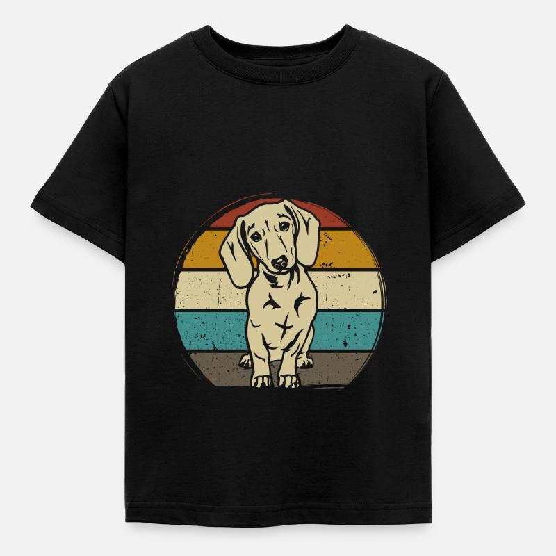Teckel Race Teckel Teckel 70s 80s rétro - T-shirt Enfant - noir