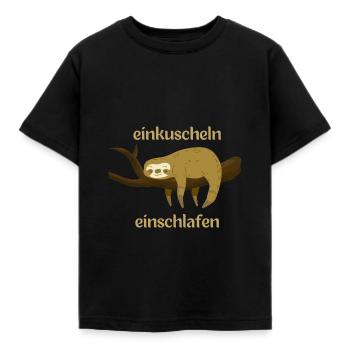 Nachthemd Pyjama Schlafshirt schlafen Schlaf - Kinder T-Shirt - Schwarz - Vorne - AI Model Kid Female (0cm)