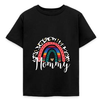 rainbow mommy - Kids' T-Shirt - black - Front - AI Model Kid Female (0cm)