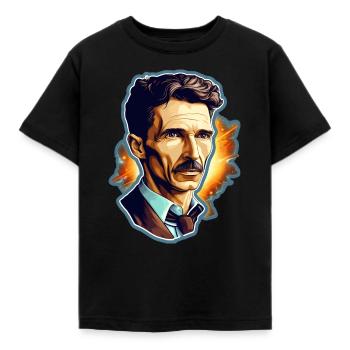Nikola Tesla - Kids' T-Shirt - black - Front - AI Model Kid Female (0cm)