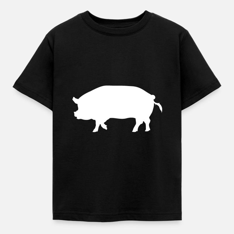 Schwein - Kinder T-Shirt - Schwarz