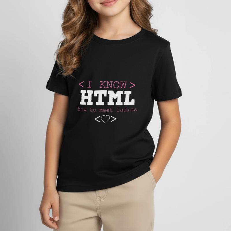 HTML Editor Hypertext Markup Language Web Document T-shirt Enfant