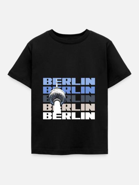Berlin Hauptstadt Bundesland Fernsehturm - Kinder T-Shirt - Schwarz