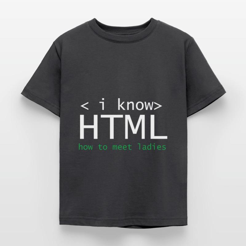 HTML Editor Hypertext Markup Language Web Document Kids' T-Shirt