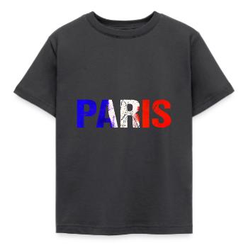 Paris France flag - Kids' T-Shirt - dark grey - Front - AI Model Kid Female (0cm)