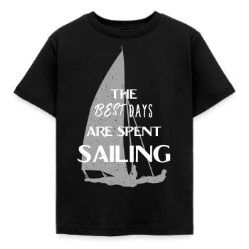 marin de l'eau de voile voilier dériveur cadeau - T-shirt Enfant - noir - Devant - AI Model Kid Female (0cm)