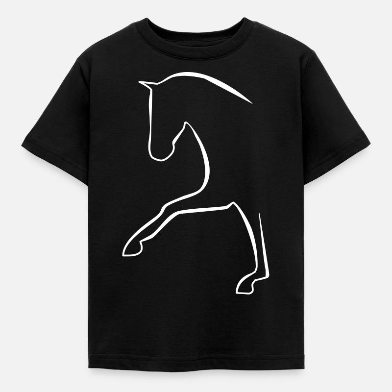 Pferd - Kinder T-Shirt - Schwarz