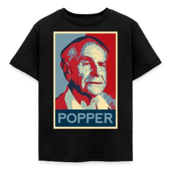 Karl Popper Shirt - Kids' T-Shirt - black - Front - AI Model Kid Female (0cm)