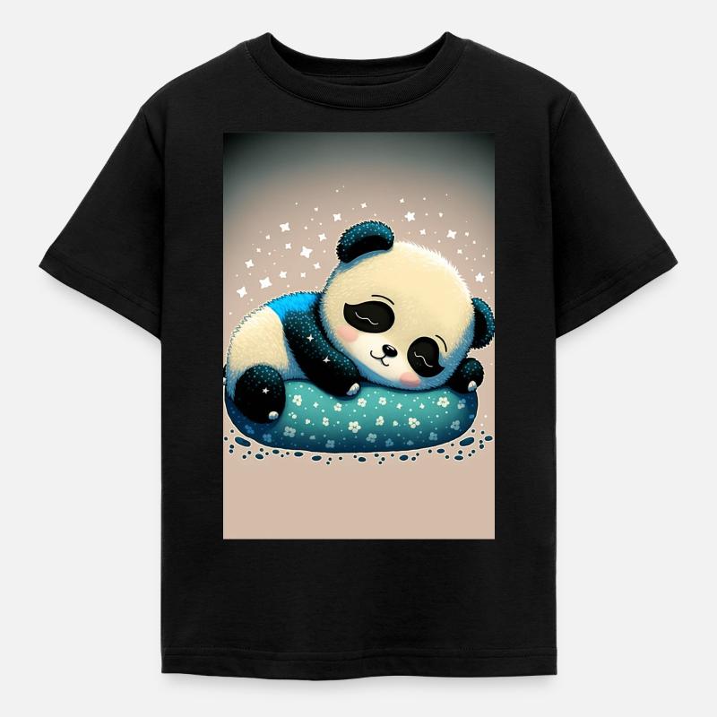 Bébé panda dodo - T-shirt Enfant - noir