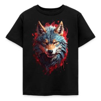 Sinister Fenris Wolf, Mystic Wolf - Kids' T-Shirt - black - Front - AI Model Kid Female (0cm)