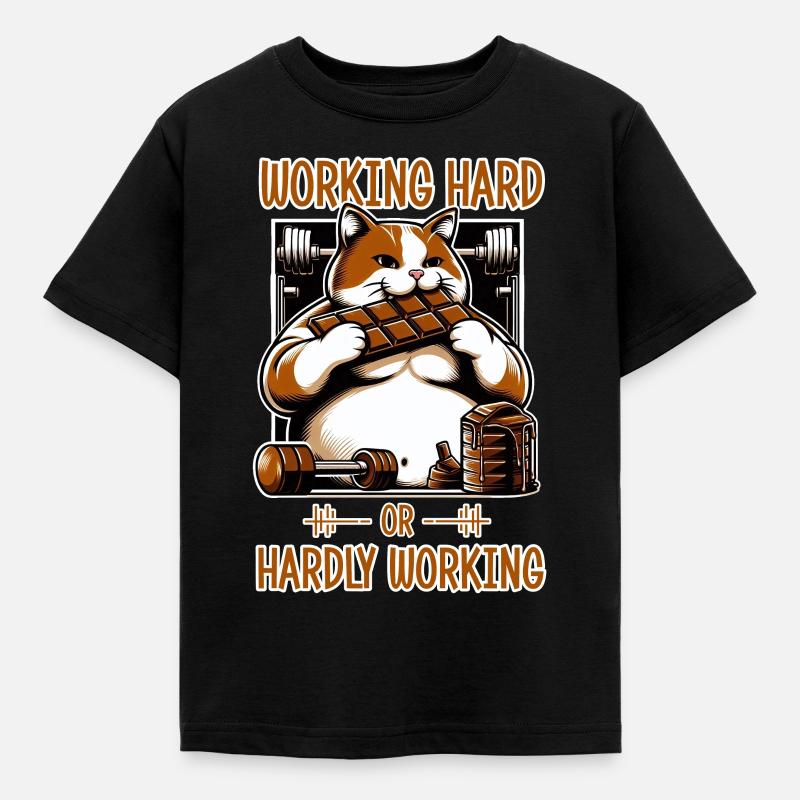Working Hard or Hardly Working? - Kids' T-Shirt - black
