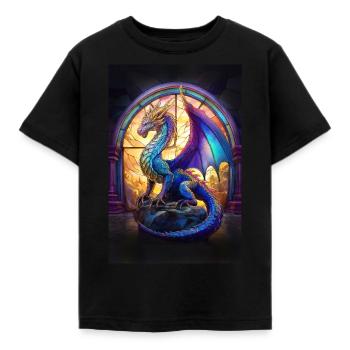 Kristalldrache - Kinder T-Shirt - Schwarz - Vorne - AI Model Kid Female (0cm)