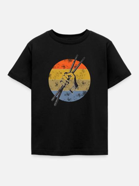 Drums Sticks Schlagzeugspieler - Kinder T-Shirt - Schwarz