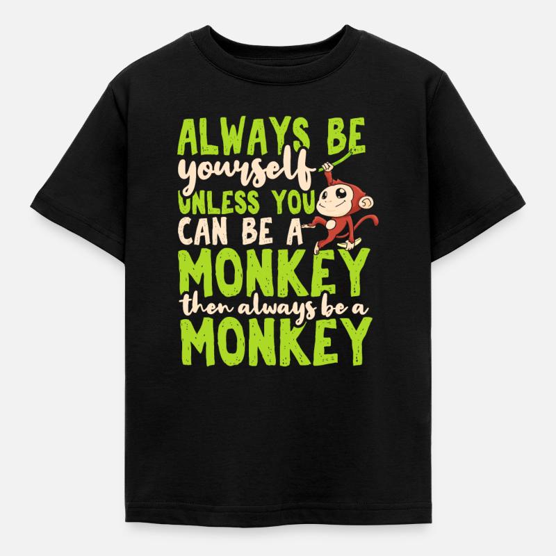 Affe - Kinder T-Shirt - Schwarz