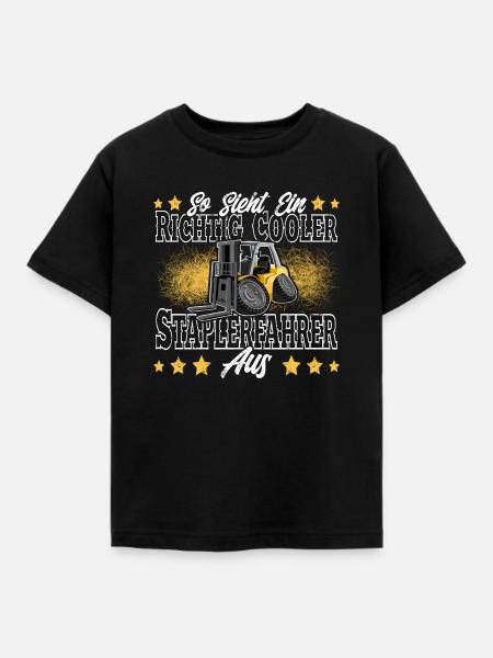 Staplerfahrer - Kinder T-Shirt - Schwarz