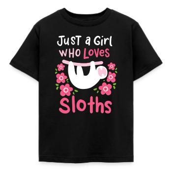 Luiaard Luiaard Minnaar - Kinderen T-shirt - zwart - Voor - AI Model Kid Female (0cm)