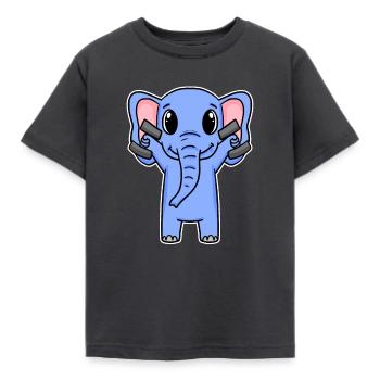 Elephant Dumbbell Training Strength Training Fitness - T-shirt Enfant - charbon - Devant - AI Model Kid Female (0cm)