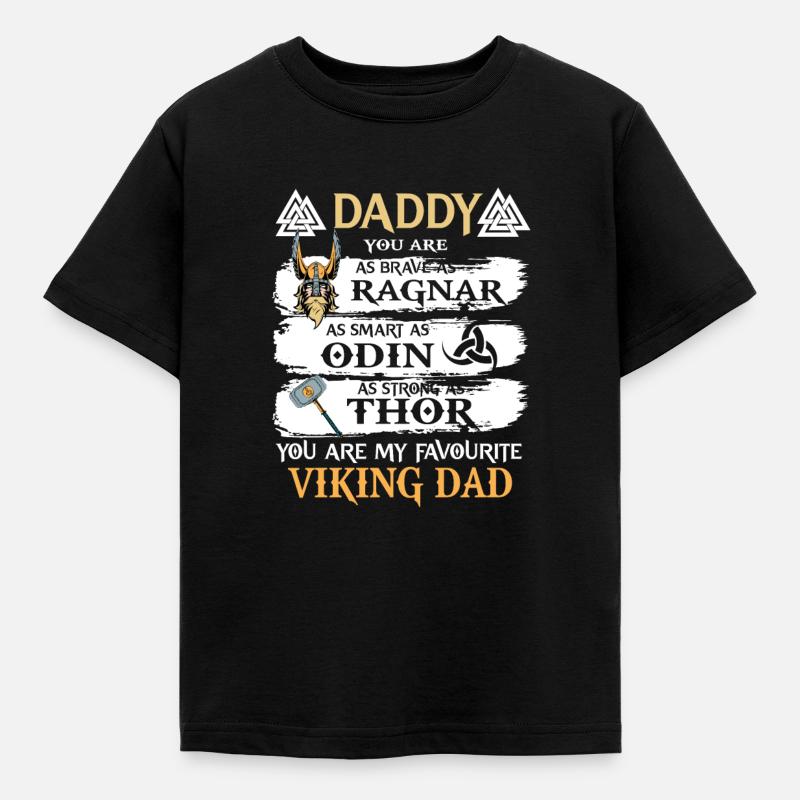 Wikinger Vater - Kinder T-Shirt - Schwarz