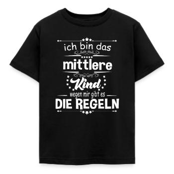 Ich bin das Mittlere Kind wegen mir gibt es die - Kinder T-Shirt - Schwarz - Vorne - AI Model Kid Female (0cm)