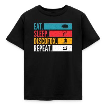 Eat Sleep Discofox Repeat für Tänzer - Kinder T-Shirt - Schwarz - Vorne - AI Model Kid Female (0cm)