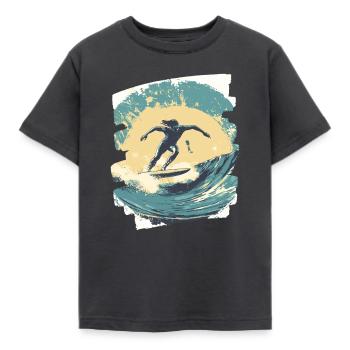 Surfer - Kinder T-Shirt - Dunkelgrau - Vorne - AI Model Kid Female (0cm)