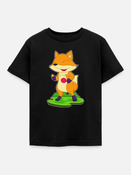 Fuchs Tischtennis Tischtennisschläger - Kinder T-Shirt - Schwarz