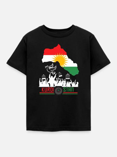 Kurdischer Flaggen mit Kurdistan Kurde - Kinder T-Shirt - Schwarz