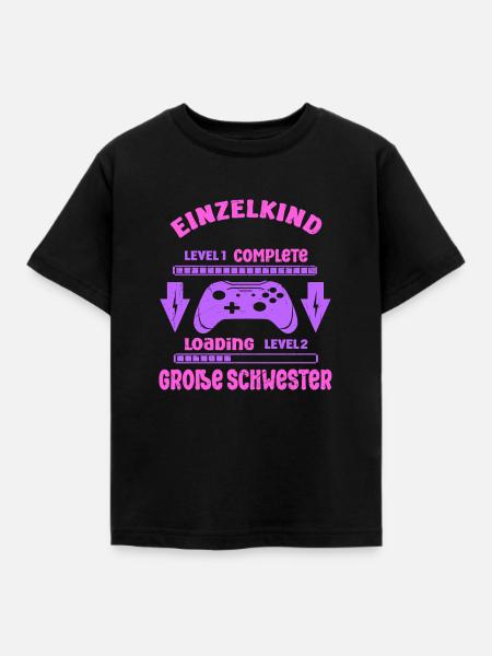 Einzelkind Complete - Loading Große Schwester 2026 - Kinder T-Shirt - Schwarz