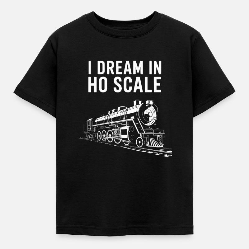 I Dream in HO Scale Model Train - Børne-T-shirt - sort