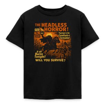 Der kopflose Horrorkürbis Filmplakat Halloween - Kinder T-Shirt - Schwarz - Vorne - AI Model Kid Female (0cm)