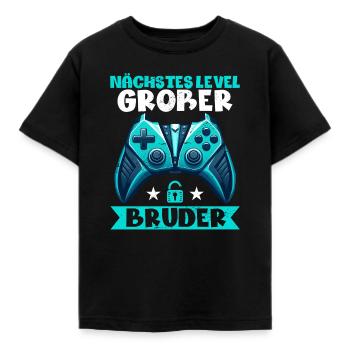 Nächstes Level Großer Bruder Ankündigung Zocken - Kinder T-Shirt - Schwarz - Vorne - AI Model Kid Female (0cm)