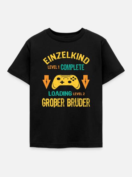 Einzelkind Complete - Loading Großer Bruder 2026 - Kinder T-Shirt - Schwarz