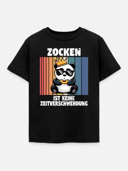 Zocken ist doch keine Zeitverschwendung - Kinder T-Shirt - Schwarz
