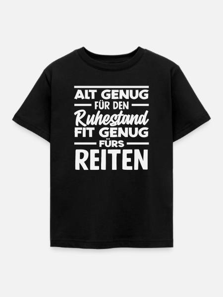 Ruhestand Rente Pferdemädchen Reiten Ponyfans - Kinder T-Shirt - Schwarz