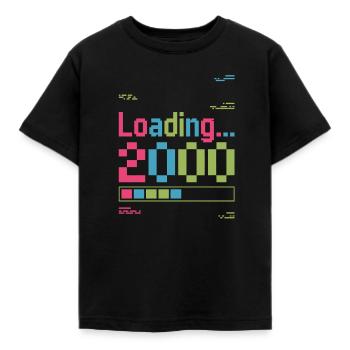 Loading 2000 pixel loading screen - Kids' T-Shirt - black - Front - AI Model Kid Female (0cm)