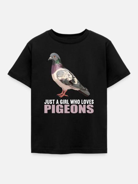 Tauben Taube - Kinder T-Shirt - Schwarz