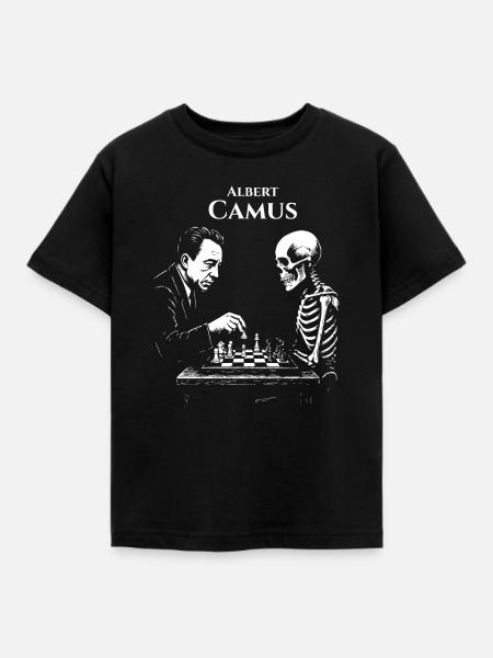 Albert Camus existenzielles Schachduell - Kinder T-Shirt - Schwarz