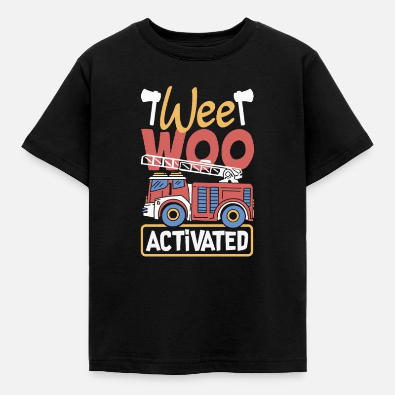Wee Woo Squad Fire Tiny Firefighter - Kids' T-Shirt - black