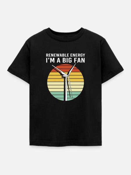 Windkraft Windrad Windenergie - Kinder T-Shirt - Schwarz